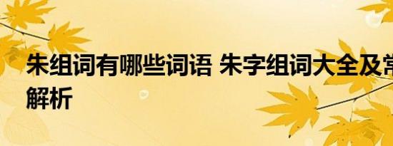 朱组词有哪些词语 朱字组词大全及常见词语解析