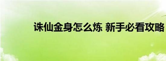 诛仙金身怎么炼 新手必看攻略