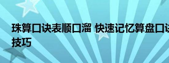 珠算口诀表顺口溜 快速记忆算盘口诀的实用技巧