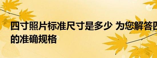 四寸照片标准尺寸是多少 为您解答四寸照片的准确规格