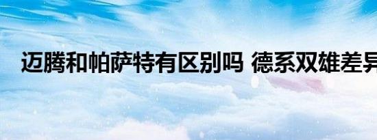 迈腾和帕萨特有区别吗 德系双雄差异详解