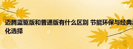 迈腾蓝驱版和普通版有什么区别 节能环保与经典动力的差异化选择