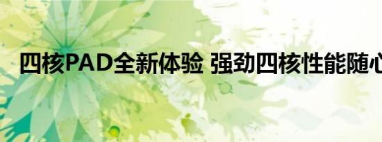 四核PAD全新体验 强劲四核性能随心畅玩