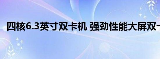 四核6.3英寸双卡机 强劲性能大屏双卡体验