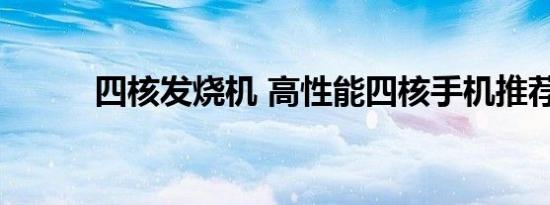 四核发烧机 高性能四核手机推荐